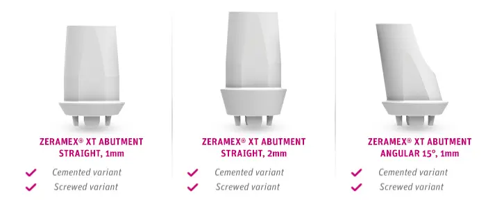 Zeramex Implant System Xt Prosthetics Abutments