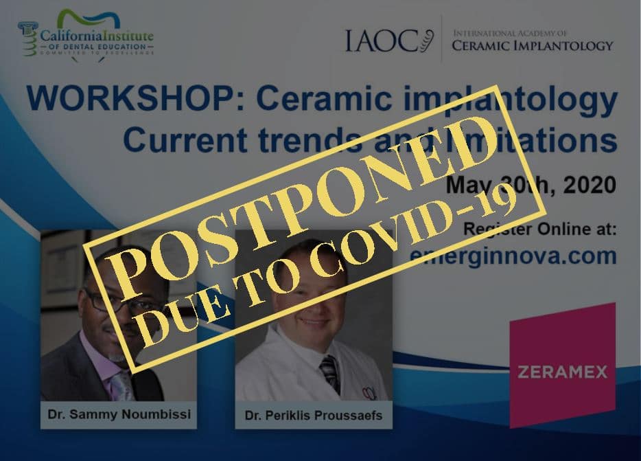 Postponed Event for May 30